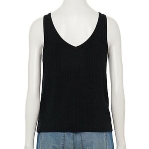 SO double V Neck knotted front tank top Woman’s Juniors size XL black